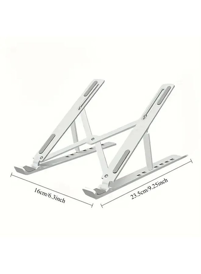 White Adjustable Laptop Stand Portable Ventilated Holder For 10 13 Inch Computers - Image 2
